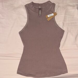 SKIMS Ribbed Fitted Tank Top -Umber